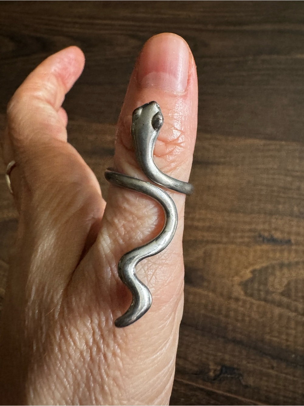 Snake Wrap Ring - Silver Tone - Unbranded
